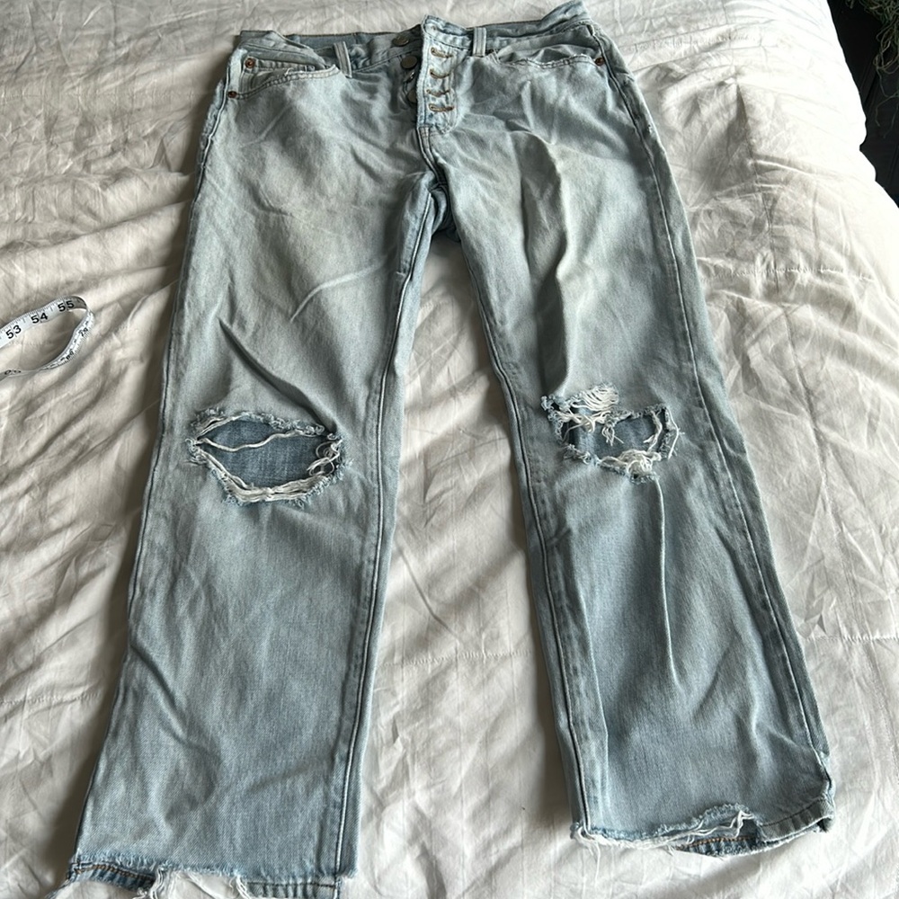 Pistola jeans light blue distressed rips size 26